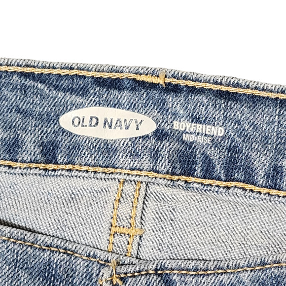 Old Navy Boyfriend Mid Rise Jeans Size 6 Petite Blue Denim Distressed - Picture 3 of 8